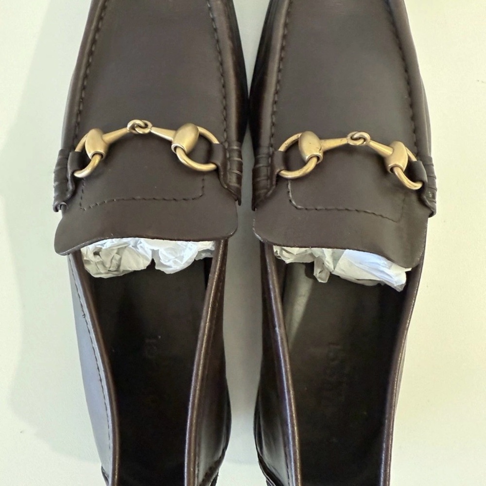 Gucci Dark Brown Leather Horsebit Loafers with Gold Hardware - Picture 7 of 13
